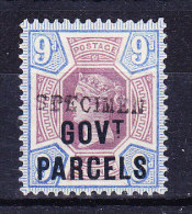 1887/90 SG 067 * Queen Victoria 9 D. Purple & Blue Aufdruck GOVt PARCELS + SPECIMEN - Neufs
