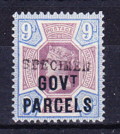 1887/90 SG 067 * Queen Victoria 9 D. Purple & Blue Aufdruck GOVt PARCELS + SPECIMEN - Nuevos