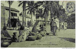 SENEGAL- SAINT-LOUIS- Avenue Dodda- Marchandes- Très Animée- Dos 1900 Non Divisé - Senegal