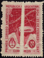 Argentine 1947 Y&T 486 Pli Accordéon, Neuf Sans Charnière. 43ième Anniversaire Du Premier Courrier Antarctique Argentin - Otros & Sin Clasificación