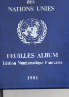 NATIONS UNIES Année 1981 Numismatique Francaise 17 Scans - Sammlungen (im Alben)