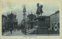 PIAZZA SAN CARLO NEGLI ANNI '20. CARTOLINA DEL 1924 - Orte & Plätze