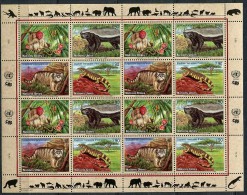 Nations Unies - Genève** N° 447 à 450 En Feuille - Espèces Animales Menacées : Ouakaris, Ratel, Chat Manul, Varan (X) - Blocks & Sheetlets