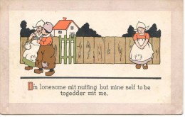 I'M LONESOME MIT NUTTING BUT MINESELF - DAVIS MESSAGE CARD - Humorous Cards