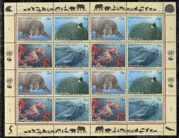 Nations Unies - Genève** N° 598 à 601 En Feuille - Espèces Animales Menacées : Morse, Corail, Hippocampe, Bélouga (XVI) - Blocks & Sheetlets