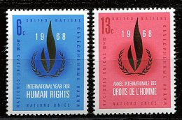 Nations Unies - New York** N° 184/185 - Année Internationale Des Droits De L'Homme - Unused Stamps