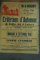 23 - BOURGANEUF- TRES BELLE AFFICHE CRITERIUM D' AUTOMNE CANOE CLUB - 16-9-1956-IMPRIMERIE ROUER- CHAMPEVAL- G. CHAZETTE - Afiches