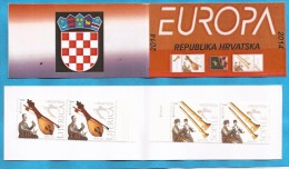 2014  EUROPA KROATIEN HRVATSKA CROAZIA FOLK INSTRUMENTS MNH BOOKLET 1 B - 2014