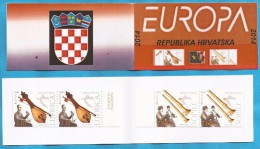 2014  EUROPA KROATIEN HRVATSKA CROAZIA FOLK INSTRUMENTS MNH BOOKLET 3 B - 2014