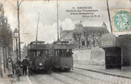 BAGNEUX STATIONS DES TRAMWAYS PLACE DAMPIERRE BEAU PLAN DES TRAMWAYS CONDUCTEURS - Bagneux