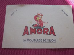 BUVARD Publicitaire: La Moutarde Amora De Dijon  > Voir Les Photos Recto-verso - Moutardes