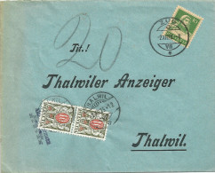 Taxierter Brief  Zug - Thalwil        1925 - Taxe