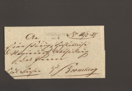 Preussen Vorphila-Brief(-Hülle) Mit Zweizeilenstempel Von Wongrowitz Nach Bromberg Ca.1827, 2 Bilder - Prephilately