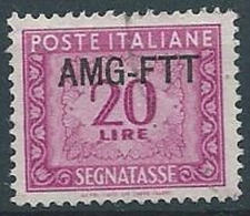 1949-54 TRIESTE A USATO SEGNATASSE 20 LIRE - ED381-3 - Strafport