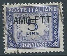 1949-54 TRIESTE A USATO SEGNATASSE 5 LIRE - ED382-3 - Taxe