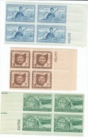#1017, 1018, 1019, National Guard, Ohio Statehood, Washington Territory, 3 Plate # Blocks Of 3-cent Stamps - Plate Blocks & Sheetlets