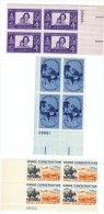 #1152, 1155, 1176, Mother Daughter, Employ Handicapped, Range Conservation, 3 Plate # Blocks Of 4-cent Stamps - Números De Placas