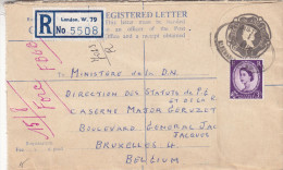 Grande Bretagne - Lettre Recommandée  Des Années 50 - Entier Postal - Storia Postale