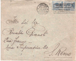 1923 CENT.25X2 CON ANN. TARGHETTA RETRO ANN. SAN REMO - Storia Postale