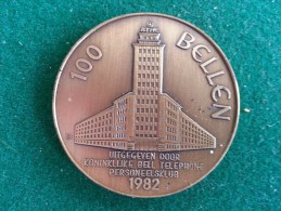 100 Bellen, Koninklijke Bell Telephone Personeelsklub, 1982, 16 Gram (medailles0283) - Autres & Non Classés