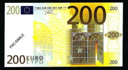 "POLYMER-Note ", 200 Euro, Testnote? From Italy, Beids. Druck, RRRR, UNC, 140 X 78 Mm, FACSIMILE, Factice - Autres & Non Classés