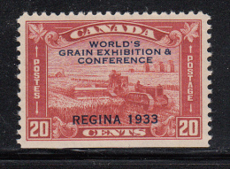 Canada MNH Scott #203 20c Harvesting Wheat With World´s Grain Exhibition And Conference Regina 1933 Overprint - Ungebraucht