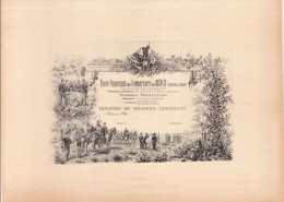 Union Patriotique Des Combattants De 1870-1871 Section Cholet Diplome De Membre Président D Honneur Le Comte De Maillé - Diploma's En Schoolrapporten