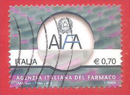 ITALIA REPUBBLICA  - USATO - 2013 - AIFA - Agenzia Italiana Del Farmaco - 0,70 € - S. 3402 - 2011-20: Oblitérés