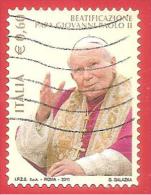 ITALIA REPUBBLICA USATO - 2011 - Beatificazione Di Papa Giovanni Paolo II - € 0,60 - S. 3232 - 2011-20: Used