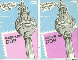 DDR Sondermarkenheftchen 2x SMHD 38 Fernsehturm Hell + Dunkel Ohne Briefmarken - Booklets