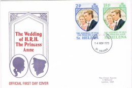 8908. Carta F.D.C. Wedding Princess Anne, ST. HELENA 1973 - Sainte-Hélène