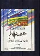 GEWURTZTRAMINER - (Etiquette Collée Sur Page Expo)  J. Hornotein 1991 - Gewurztraminer