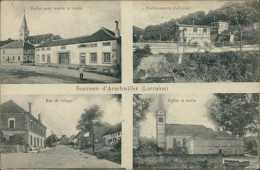 57 ARZVILLER / L'Eglise, La Mairie Et T L'Ecole, La Rue Du Village Et L'Etablissement D'Aération / - Arzviller