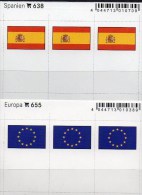 In Farbe 2x3 Flaggen-Sticker Europa+Spanien 7€ Kennzeichnung Von Alben Buch Sammlungen LINDNER 638+655 Flags Espana CEPT - Kinder- Und Jugendbücher