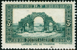 ALGERIA, COLONIA FRANCESE, FRENCH COLONY, MONUMENTI, LAMBESE, 1936, FRANCOBOLLO NUOVO (MLH*), Scott 81 - Ungebraucht