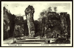 Teutoburger Wald  -  Externsteine Landseite  -  Ansichtskarte Ca.1933   (3117) - Detmold