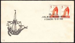 Yugoslavia 1962,  Illustrated Cover " 20 Years Of Navy" W./ Special Postmark "Podgora", Ref.bbzg - Briefe U. Dokumente