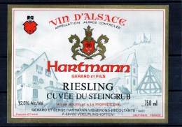 RIESLING- (Etiquette Collée Sur Feuille D'expo) Hartmann Cuvée Du Steingrub - Riesling