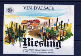 RIESLING- (Etiquette Collée Sur Feuille D´expo) Geyl & Bastian - Riesling