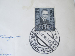 Österreich Dollfuß 1935 Nr. 590 FDC / Volkstrauertag Wien - Lettres & Documents