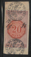 POLAND PRUSSIA 20M STEMPELMARKE REVENUE USED KEMPEN KEPNO NEAR POSEN POZNAN ON PIECE - Fiscali