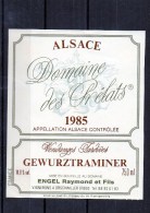 GEWURZTRAMINER - Vendanges Tardives 1985  (Etiquette Collée Sur Feuille D´expo) - Gewurztraminer