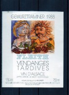 GEWURZTRAMINER - Vendanges Tardives 1988  (Etiquette Collée Sur Feuille D´expo) - Gewurztraminer