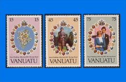 VU 1981-0001, Royal Wedding, Set (3V) MNH - Vanuatu (1980-...)