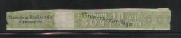 GERMANY 3RD (THIRD) REICH CIGARETTE BAND REVENUE FEINSCHNITT OPT 50G 10RM DAS KILOGR GREEN RUHTENBURGT LITTZMANSTADT - Autres & Non Classés