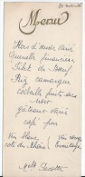 Menu   Du 30 Mars 1946 - Menus