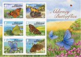 PAPILLONS // ALDERNEY 2008 BF De 6V Neufs  (MNH S/SHEET) - Alderney