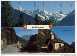 VAL D´ANNIVIERS -  3 Vues : Vue Générale, Route D´Anniviers, Croisettes,  Chapelle Des Pontis - N°  16419  . - Anniviers