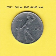 ITALY   50  LIRE  1963  (KM # 95) - 50 Liras