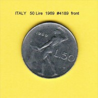 ITALY   50  LIRE  1969  (KM # 95) - 50 Liras